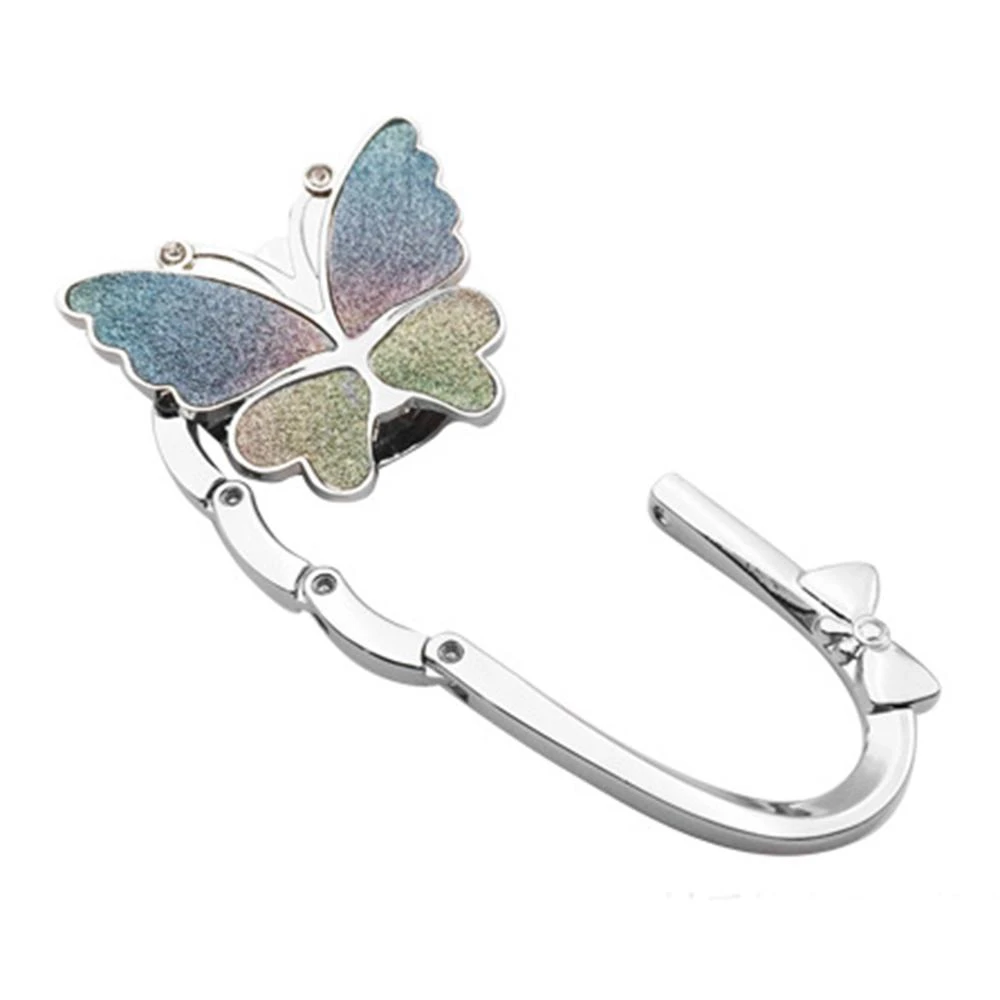 Folding Butterfly Bag Hanger Table Hook for Women Handbag Purse Holder Table Organizer Decoration Keychain Girls Christmas Gifts