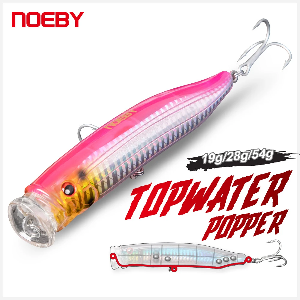 Noeby Popper Floating Fishing Lures 100 120 150mm 20 29 55g Artificial Hard Bait Wobblers for GT Tuna Tackle Sea Fishing Lure