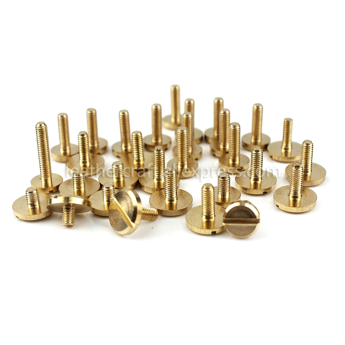 10pcs Solid Brass M3 Slotted Screws Flat Head Bolts Without Nuts Leather craft Studs Belt Fasteners  8mm/10mm cap more size