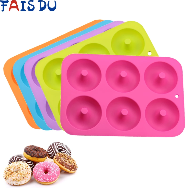 Silicone Donut Mold Baking Pan Non-Stick Baking Pastry Chocolate Cake Dessert DIY Decoration Tools Bagels Muffins Donuts Maker