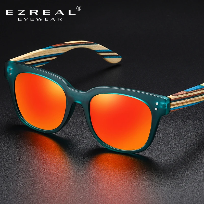 EZREAL New Classic Polarized Wood Sunglasses Men Women Driving Mirror SunGlasses  UV400 Driver Handmade