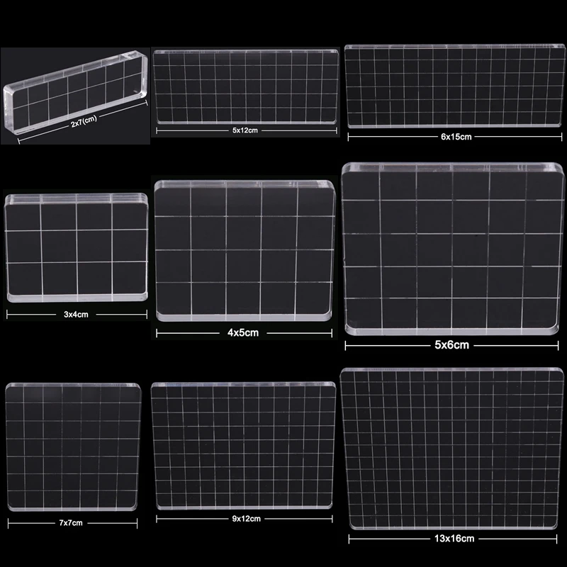 Transparency Acrylic Stamp Block Use Clear Stamp Block for Scrapbooking Clear Photo Album Decorative Gridlines Easy Positioning