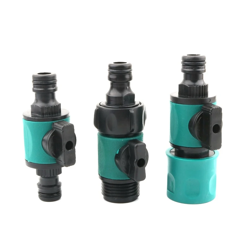 1pc 1/2 Inch To 16mm Quick Connector With Valve Garden Irrigation Quick Couplings Garden Watering Pipe Fittings Supplies
