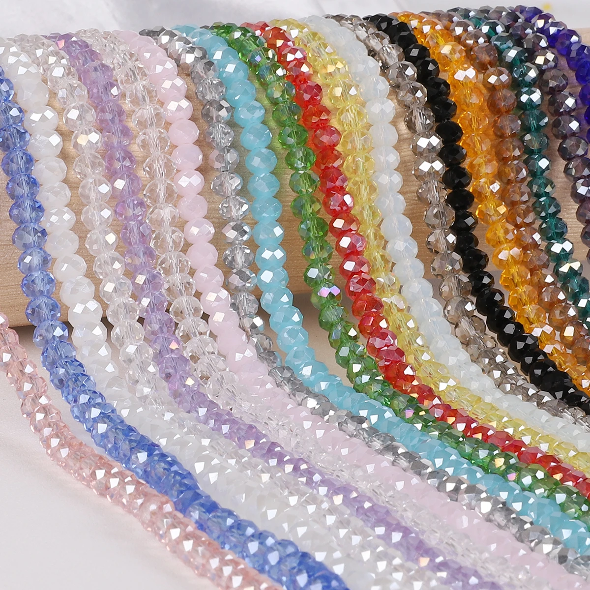 2mm 3mm 4mm 6mm 8mm Rondelle Austria Crystal Beads Faceted Glass Beads Loose Spacer Beads For DIY Bracelet Jewelry Making