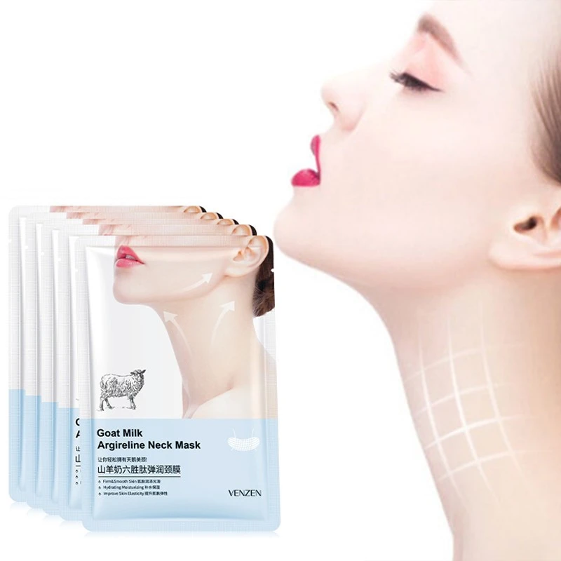 Goat Milk Hexapeptide Neck Mask Hydrating Whitening Collagen Neck Patch Anti-Wrinkle Anti-Aging Neck Lift Firming Care Cream 1pc