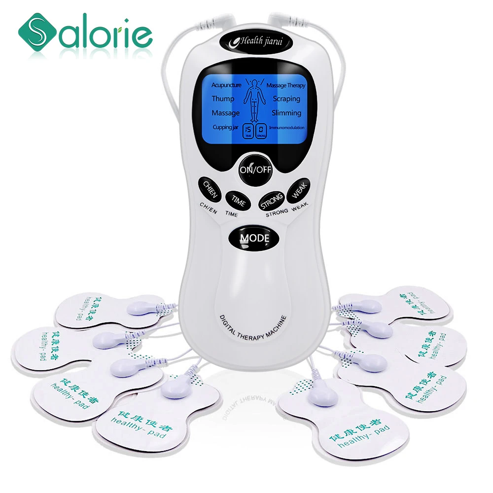 8Pads Digital Electric Massager Tens EMS Acupuncture Body Massage Therapy Machine For Back Neck Foot health Herald Machine