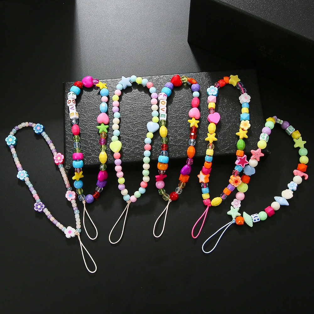 Mobile Phone Accessory Straps Neck Mobile Phone Straps Bead Hanging Chain For Phone Mobile Phone Cord Boho Ornament