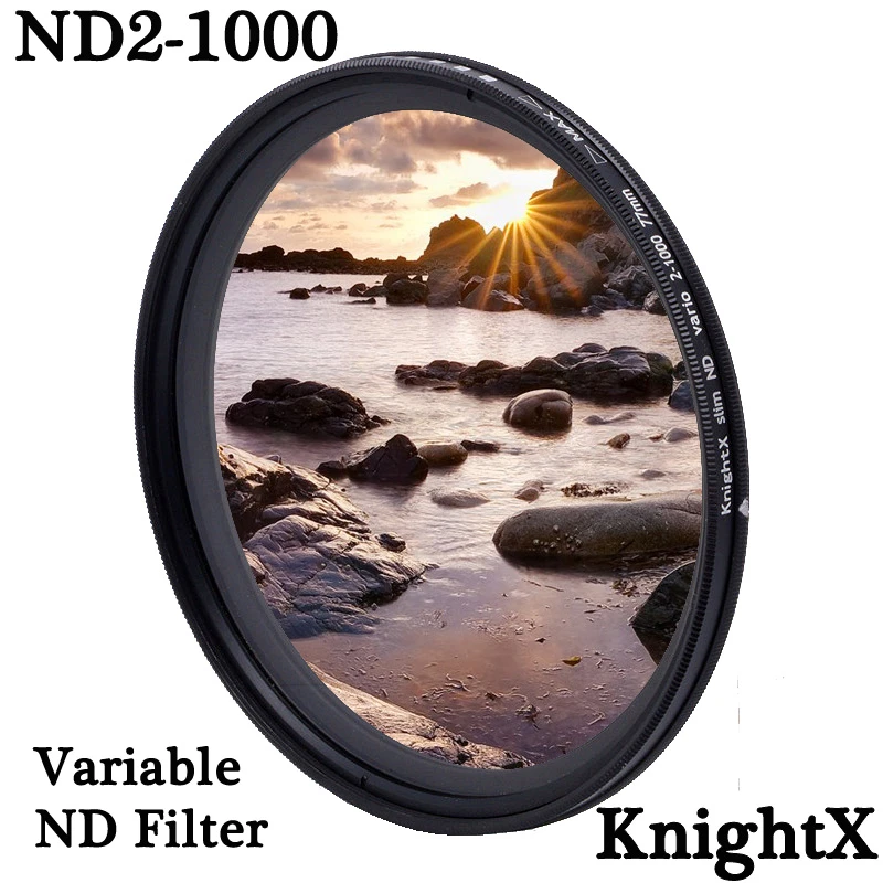 KnightX ND2 to ND1000 Fader Variable ND filter Adjustable For canon nikon 49mm 52mm 55mm 58mm 62mm 67mm 72mm 77mm accessories
