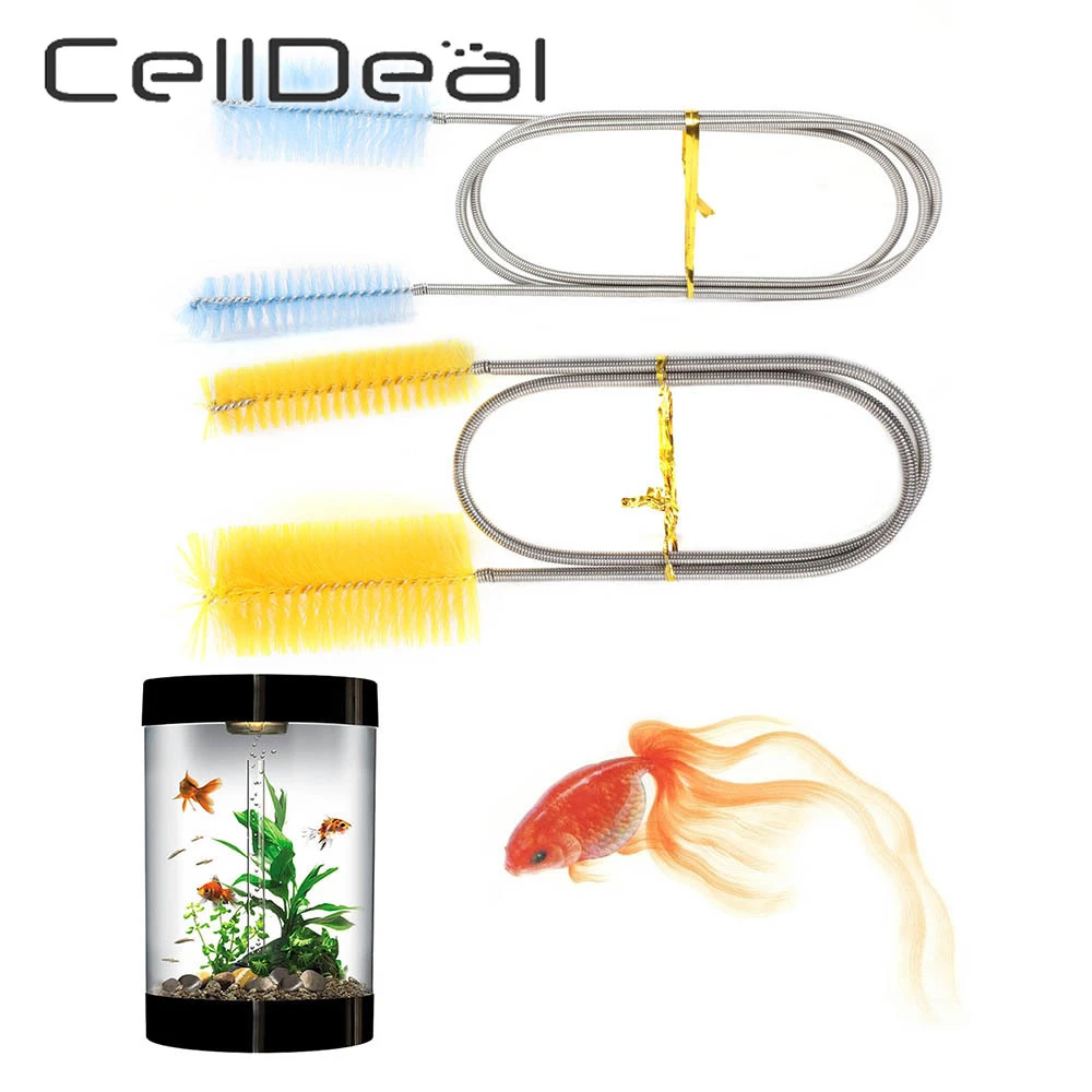 45/90/155/200cm 360 Rotation Spiral Pipe Cleaning Brush Double Head Soft Fish Tank Air Tube Hose External Filter Aquarium Supply