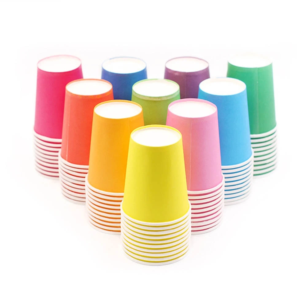 10pcs Pure Colour Party Disposable Paper Cups Juice Cup DIY Decoration Baby Shower Kids Birthday Wedding Picnic Tableware Supply