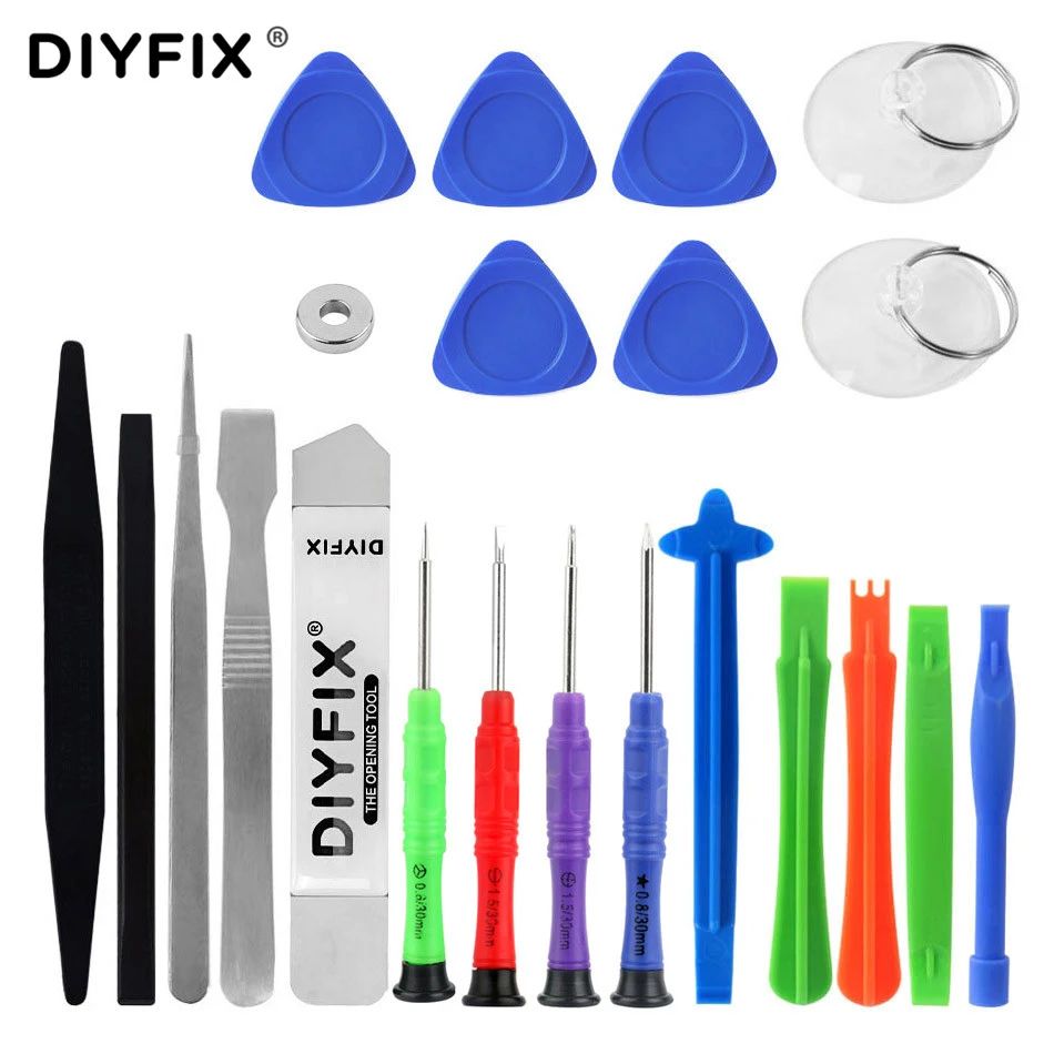 DIYFIX Mobile Phone Repair Tools Kit Spud Pry Screwdriver Set for iPhone iPad Samsung Cell Phone Hand Tools Set