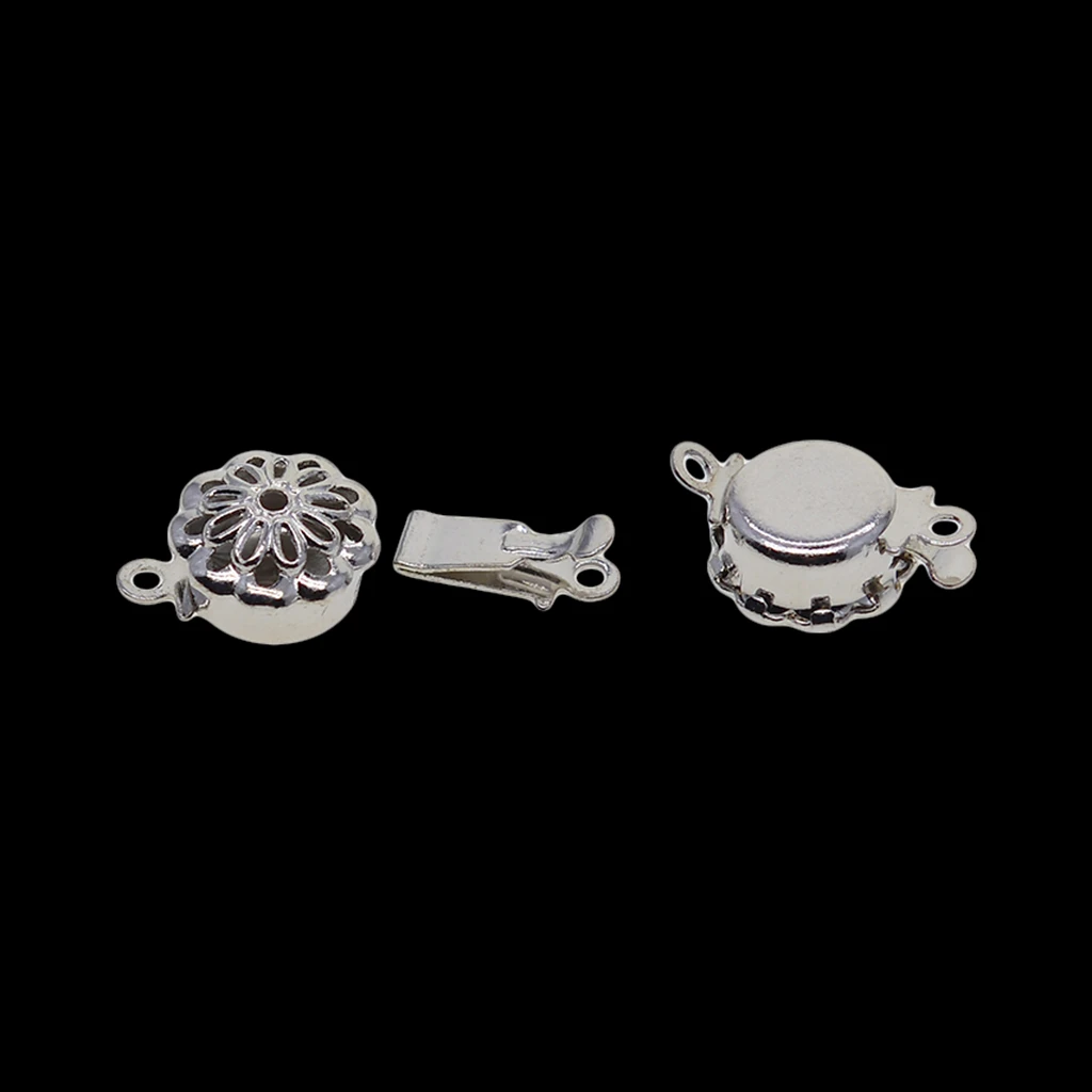 5pcs Filigree Box Clasps Connectors Closure Jewelry Charms DIY Bracelet Ends