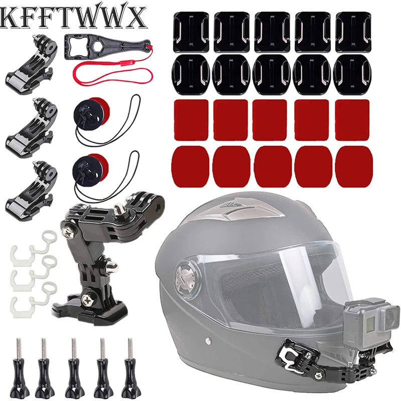 KFFTWWX Accessories Kit for GoPro Hero 9 8 7 Black Silver White 6 5 4 Osmo Motorcycle Helmet Chin Mount for Go Pro AKASO/Campark