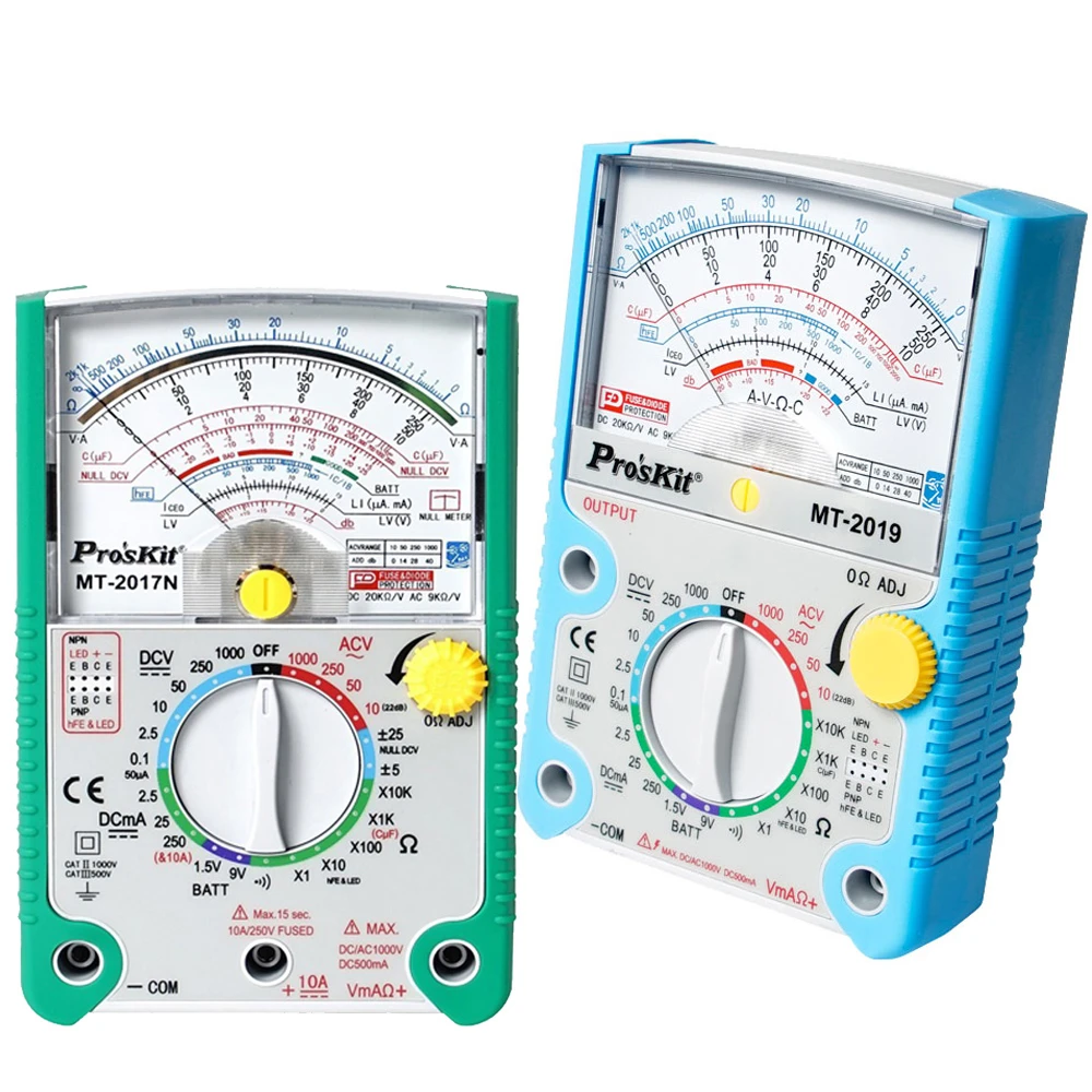 Pro'skit AC/DC Analog Graph Pointer Multimeter Ammeter Measured Capacitance Resistance Current Voltage Protection Function Meter