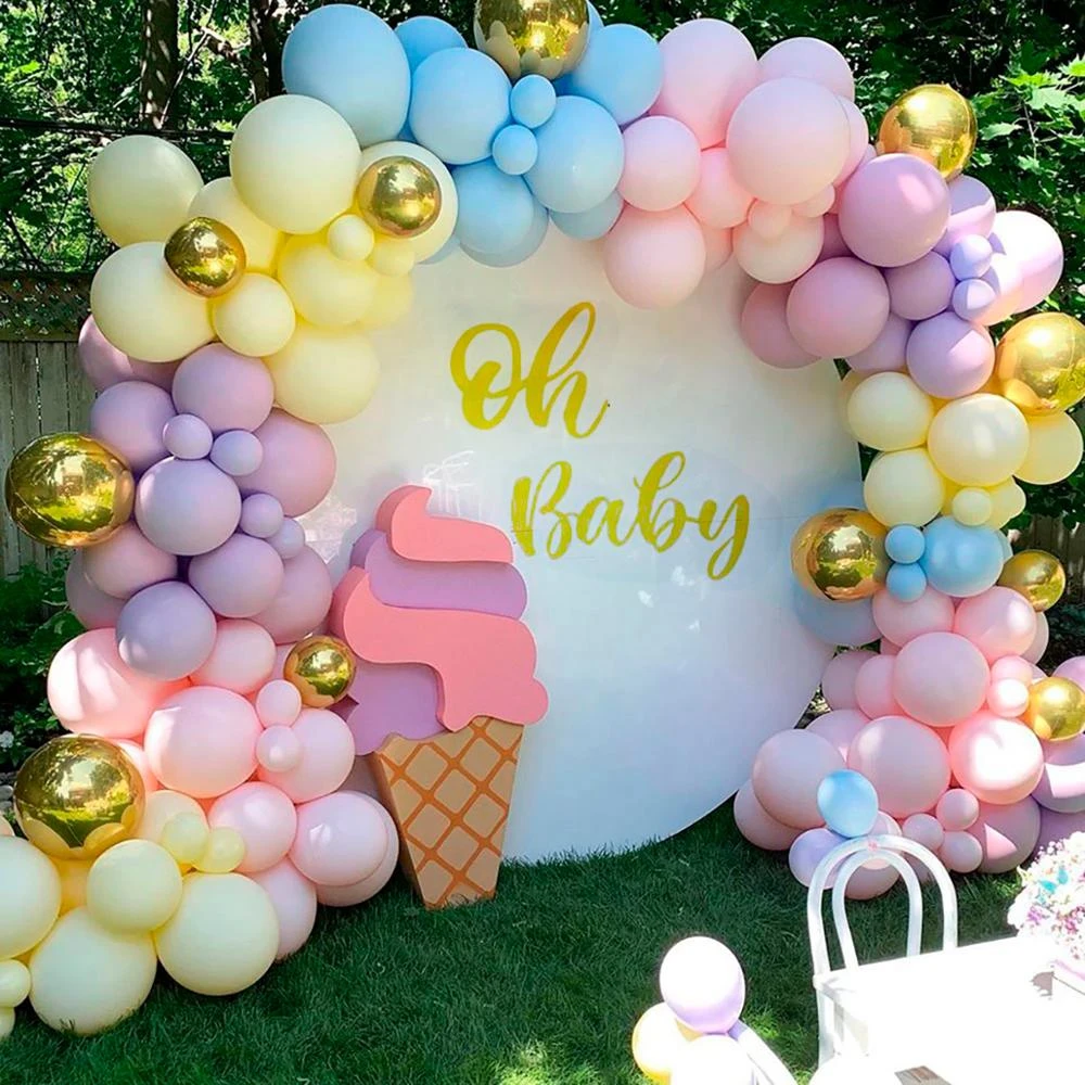 QIFU Macaroon balloons Garland Latex Ballons Arch Happy Birthday Party Decor Kids Adult Wedding Baloon Chain Baby Shower Balon