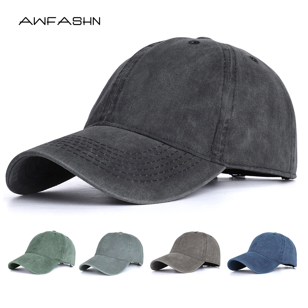 New Men Baseball Cap Washed Cotton Women Vintage Snapback Hat Adjustable Trucker Outdoor Caps Black Dad Hat Bone High Quality
