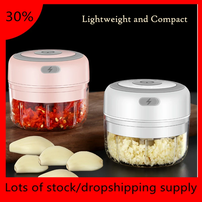 100/250ml Mini Electric Garlic Grinder Portable Food Press Mincer Seasoning Masher Spice Chopper Kitchen Accessories