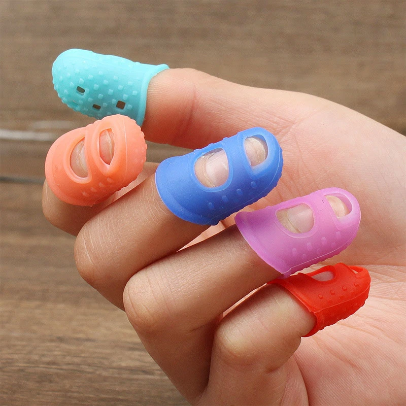 5pcs/Lot Multifunctional Silicone Thimbles Hollowed Out Breathable Protective Finger Sleeve DIY Crafts Sewing Accessories