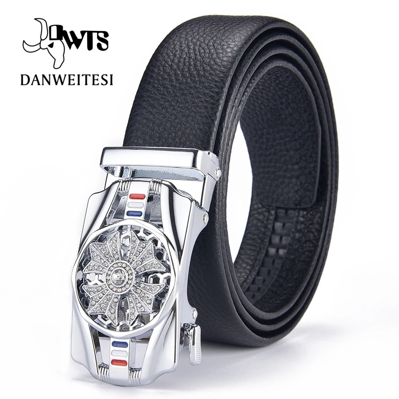 [DWTS]Men Belt  Leather Belts Automatic Buckle Lucky Rotatable Luxurious Fashion Superior  Quality Classic  Chinese zodiac