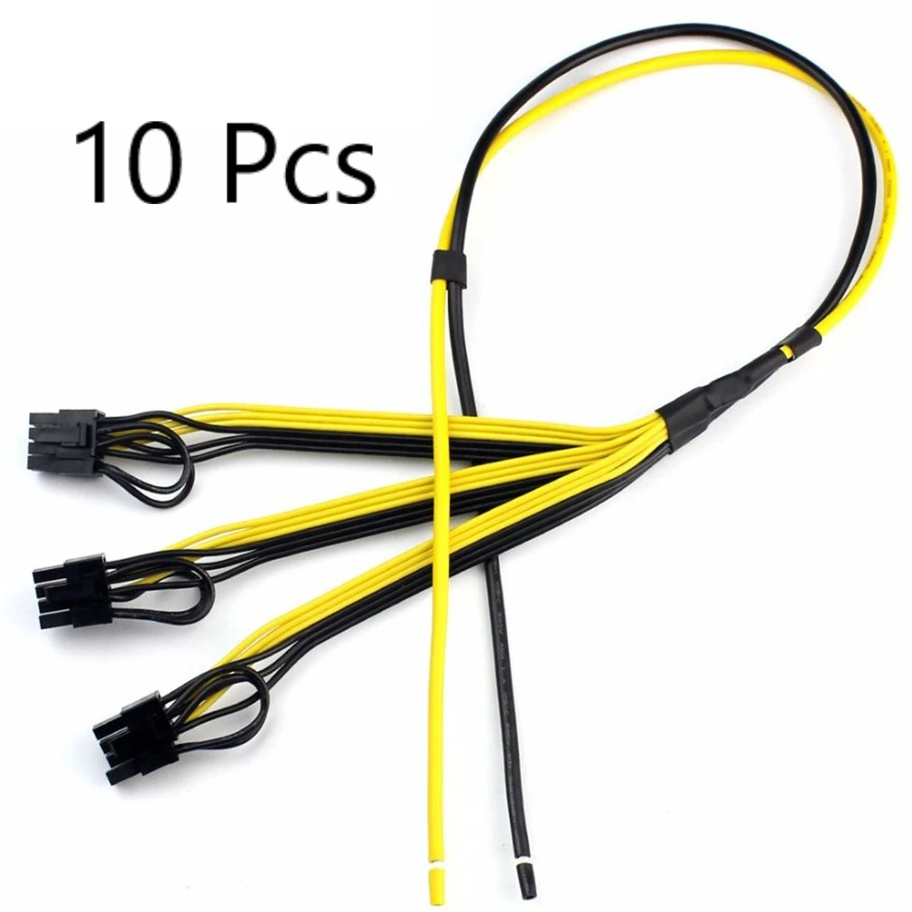 10 Stks Voeding Kabel 6 + 2 Pin Card Lijn 1 Naar 3 Miner Graphics Card Cable Adapter Kabel Splitter Draad Voor Mijnwerker Btc