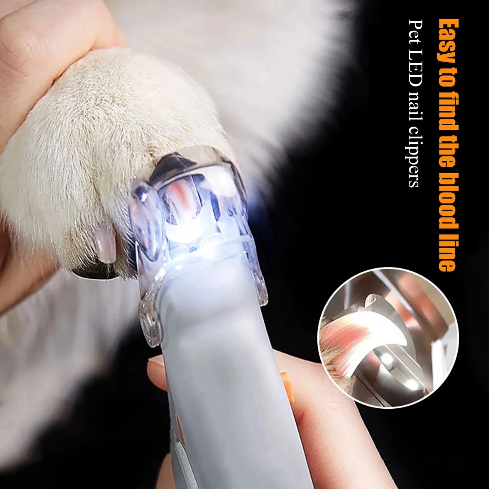 Pet Dog Cutter Cat Dog Nail Clipper Cutting Machine Beauty Scissors Animal Cat Locks Pet LED Light Nail Trimme Claw Nail Scissor