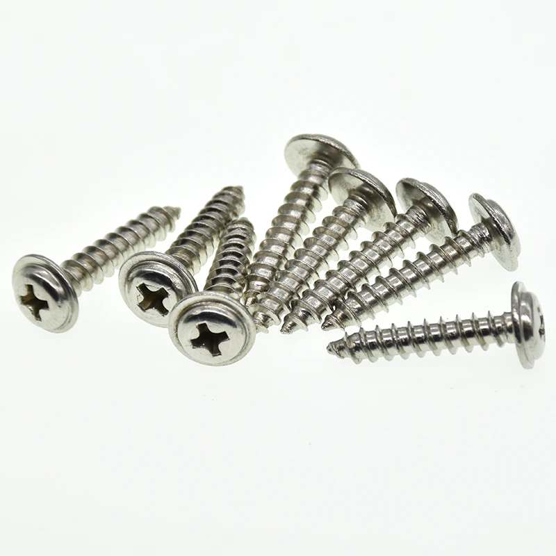 20pcs/Lot 304 stainless steel self-tapping screws M1.4 M1.7 M2 M3 M4 Cross round head PWA pan head with pad screw