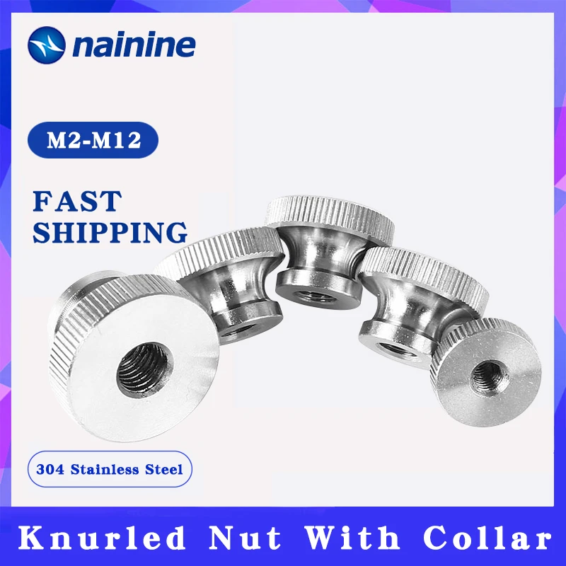 [M2-M12] DIN466 304 Stainless Steel Knurled Thumb Nut Hand Tighten Nut 3D Printers Parts GB806