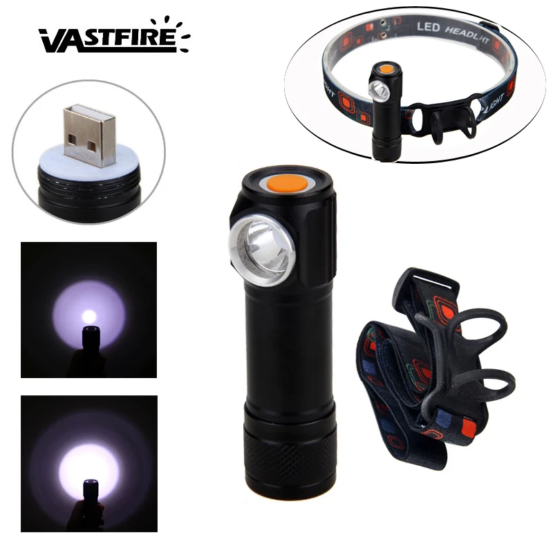 1000Lm R2 LED Headlamp USB Charging Interface Cycling Lanterna Waterproof Head Torch Camping Fishing Flashlight built-in Battery