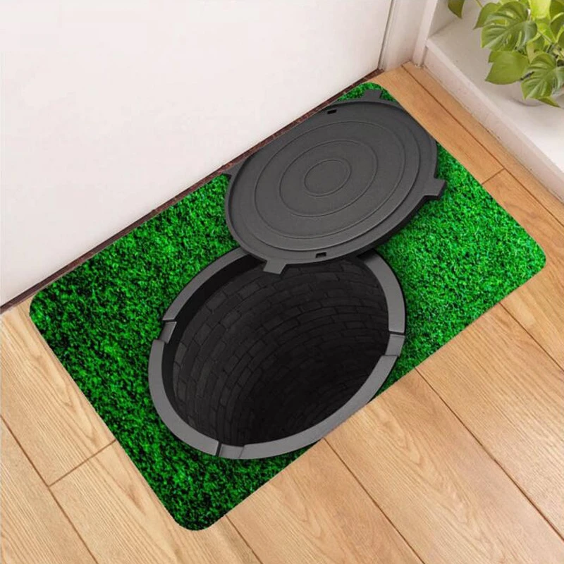 Funny 3D Traps Carpets Rugs Door Mat Kitchen Entrance Mat New Pastoral Style Home Carpet for Bedroom Bathroom Living Room HM0629