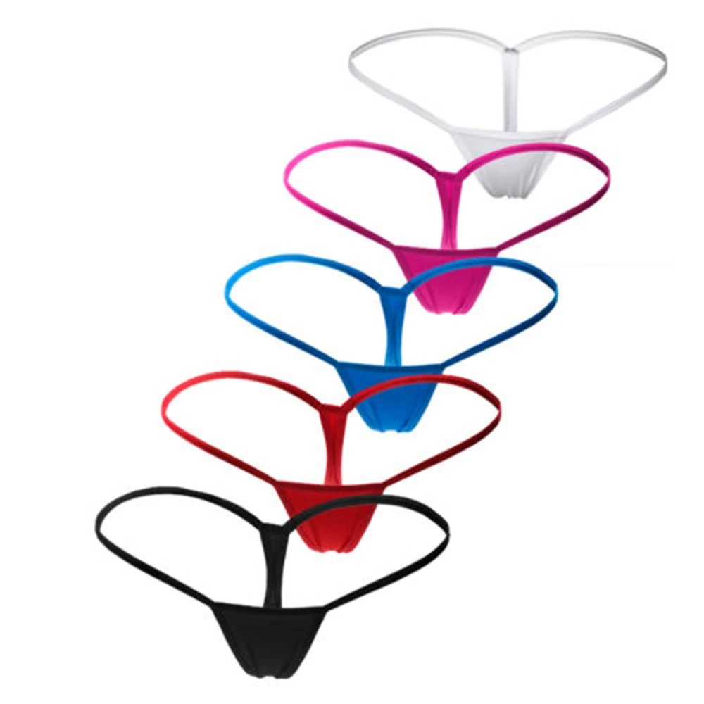 5Pcs Womens Sexy Micro Mini Thong Low Waist Thong Underwear Panties G-String Lingerie Sexy thong ladies breathable and comforty