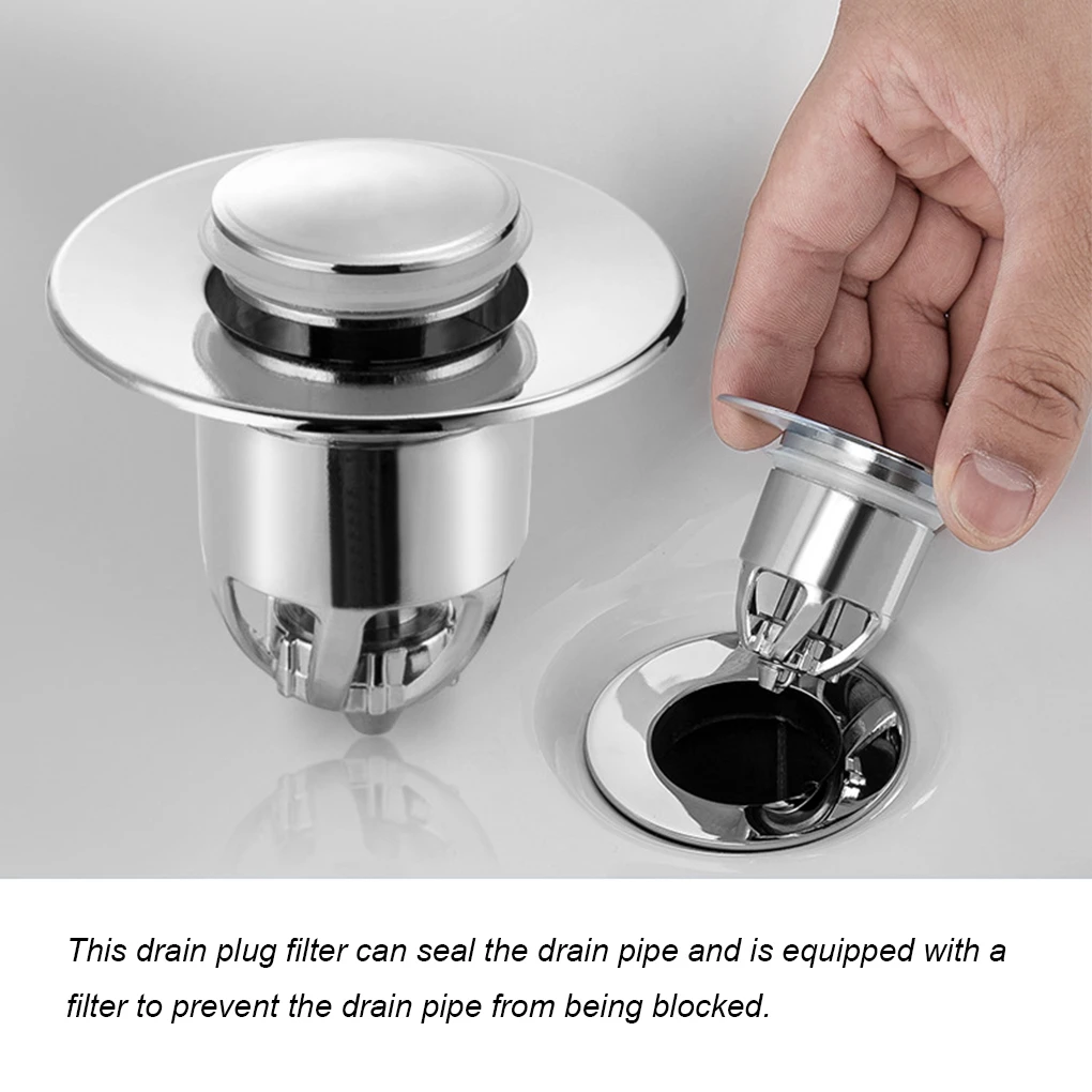 Sink Filter Pop-up Anti-clog Drain Strainer Copper Plastic Basin Stopper Hair Catcher for Kitchen Bathroom 2021 New
