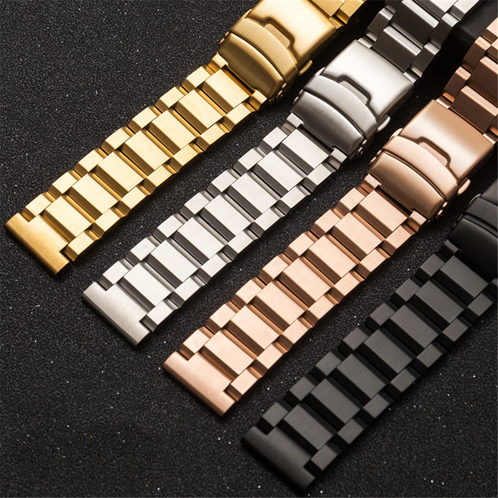 18mm 19mm 20mm 21mm 22mm 23mm 24mm 25mm Stainless Steel Watchband Solid Metal Men Women Strap Bracelet Watch Band Accessories