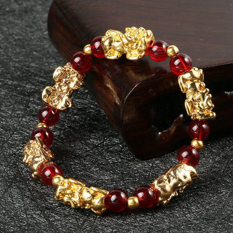 Pixiu Bring Wealth Good Luck Bracelet Chinese Fengshui Beast Agate Charm Bracelets Jewelry Lucky Bracelets Drop Shipping