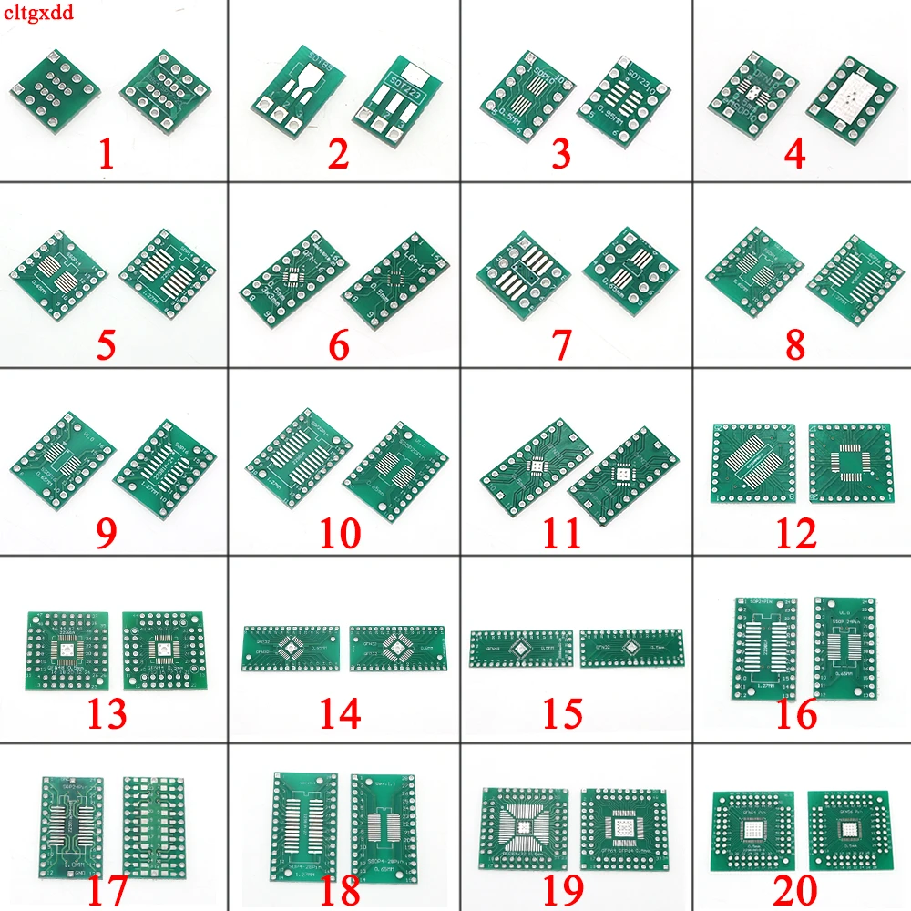 10pcs PCB Board SOP8 SOP14 SOP16 SOP20 SOP24 SOP28 QFP FQFP TQFP Turn To DIP Adapter Converter Plate TSSOP 8 14 16 20 24 28