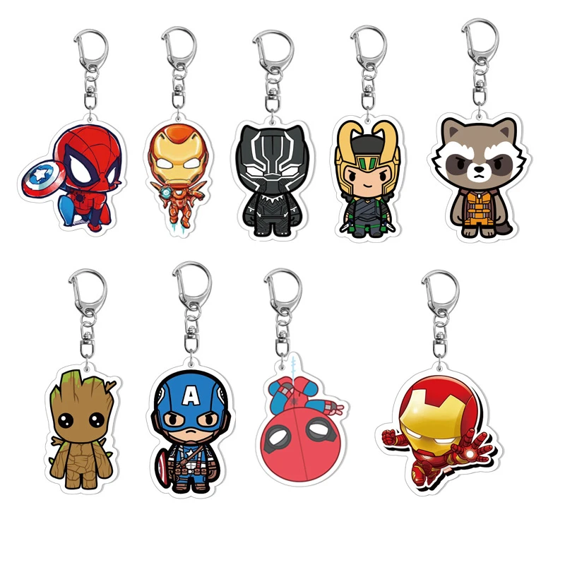 Marvel Avengers 3 Infinity War Action Figures Toys Hulk Captain America Spiderman Thanos Iron Man Hulkbuster Key Chain Toys Gift