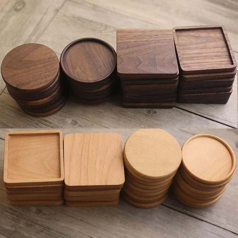 Durable Wood Coasters Placemats Decor Square Round Heat Resistant Drink Mat Home Table Tea Coffee Cup Pad Harajuke Coffee New