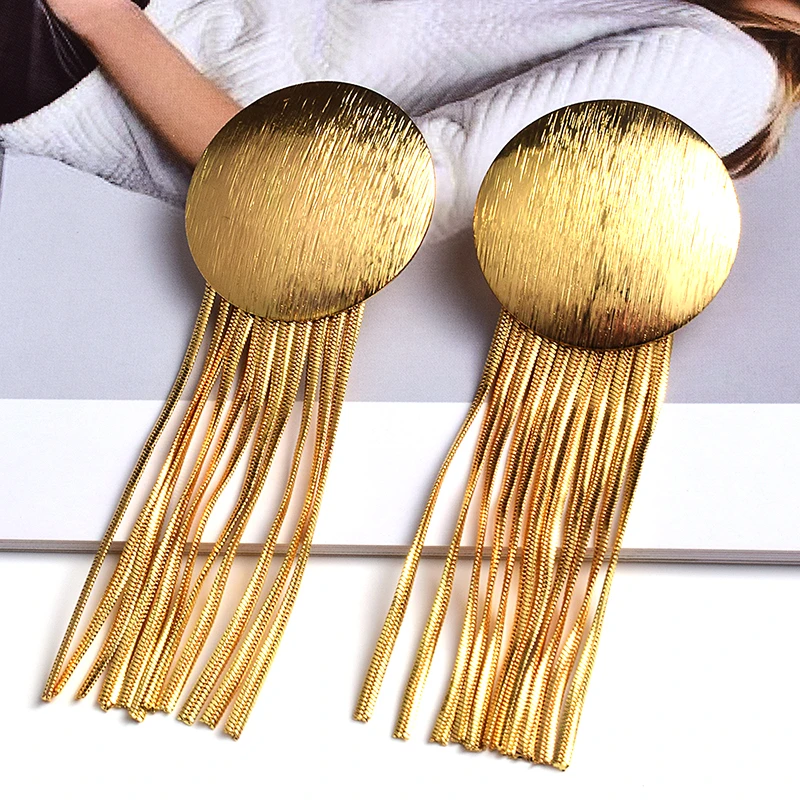 New Arrival Long Gold Metal Chain Tassel Earrings High-Quality Fashion Jewelry Accessories For Women Wholesale