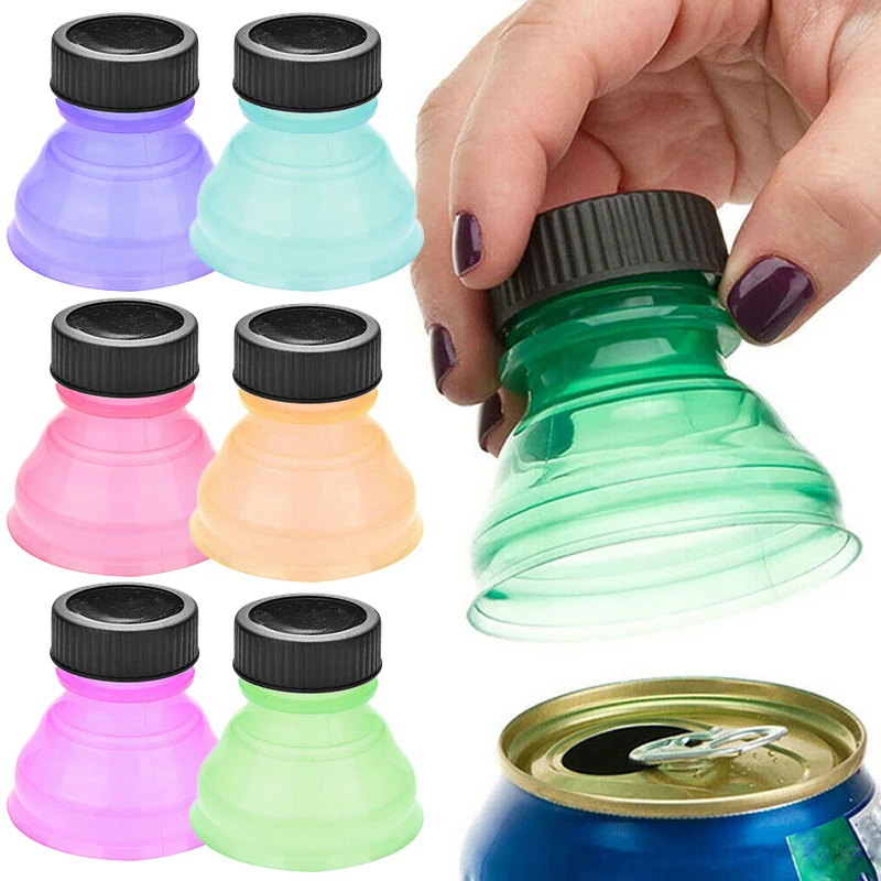 6x Reusable Beverage Can Caps Cover Lid Top Snap On Camping Soda Drink Saver Cup Accessories Drinkware Kitchen Tools