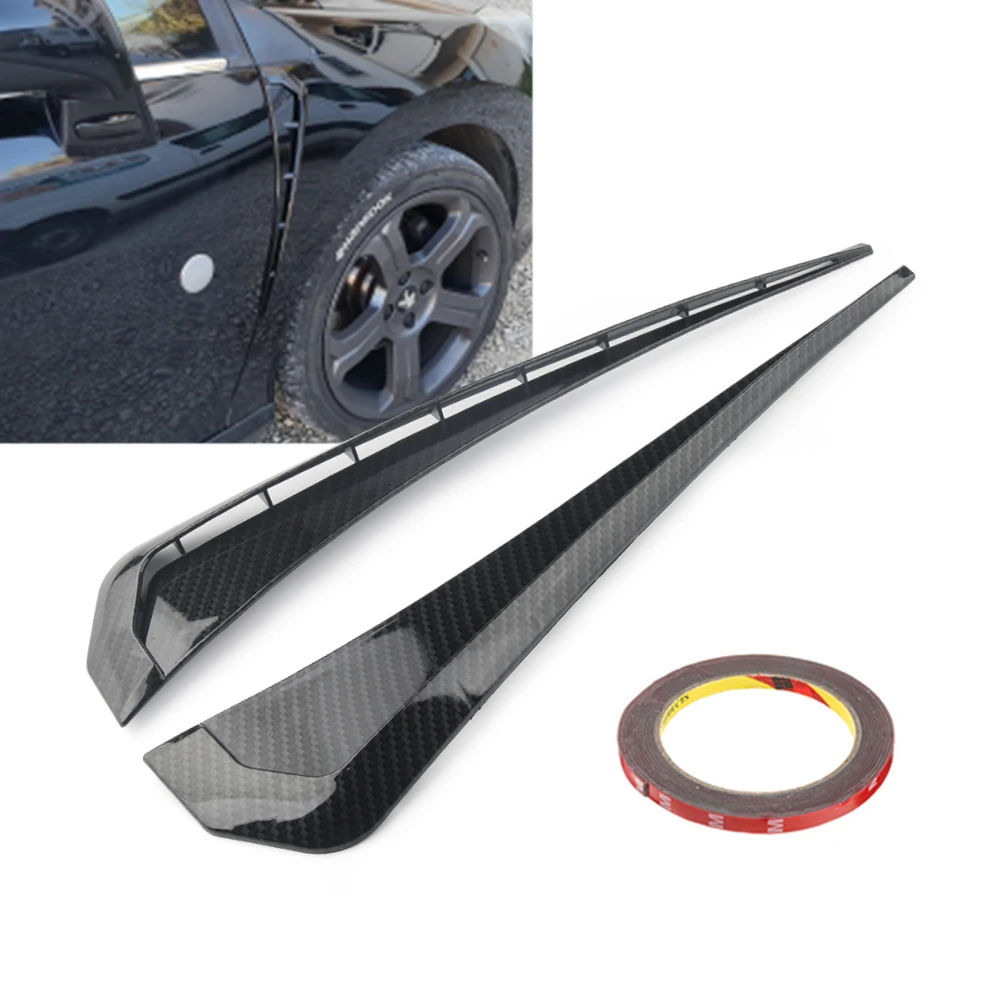 2Pcs Car Leaf Plate Simulation Outlet Vent Carbon Fiber Decor Side Air Flow Sticker