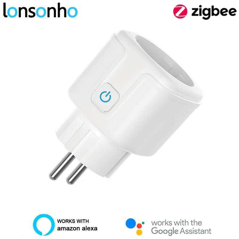 Lonsonho Tuya Zigbee Smart Plug EU 16A Power Monitor Compatible ZHA Zigbee2MQTT Tasmota deCONZ ZiGate Alexa Google Home