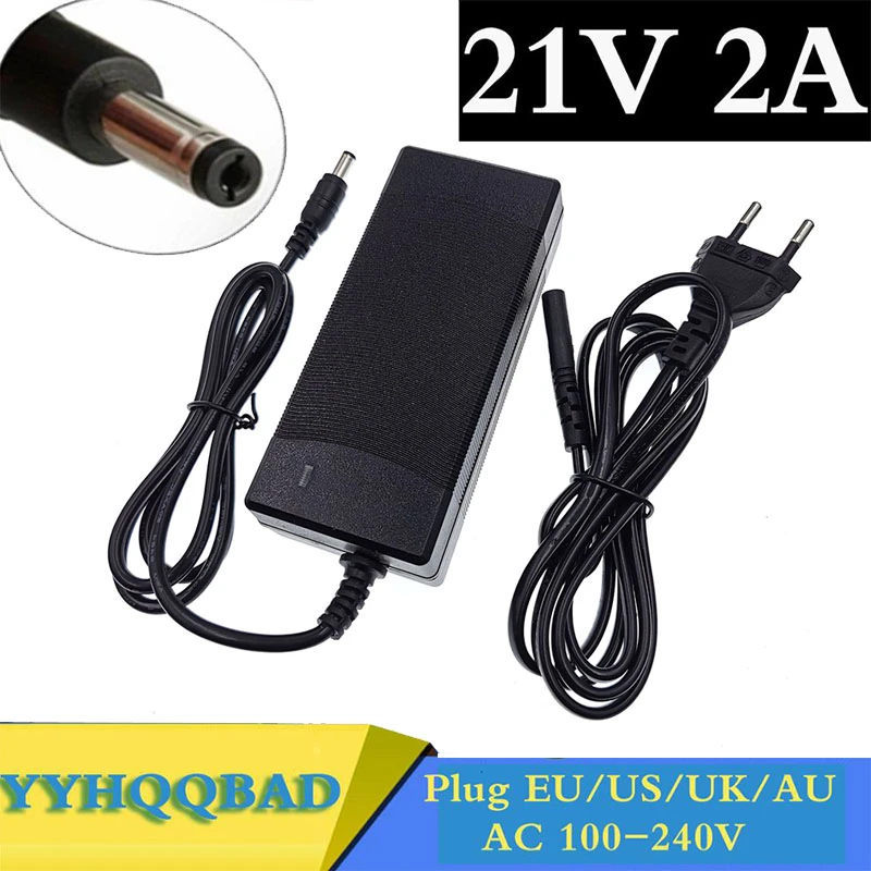 21v 18v 2a lithium battery charger 5 Series 100-240V 21V 2A battery charger for lithium battery with LED light shows charge