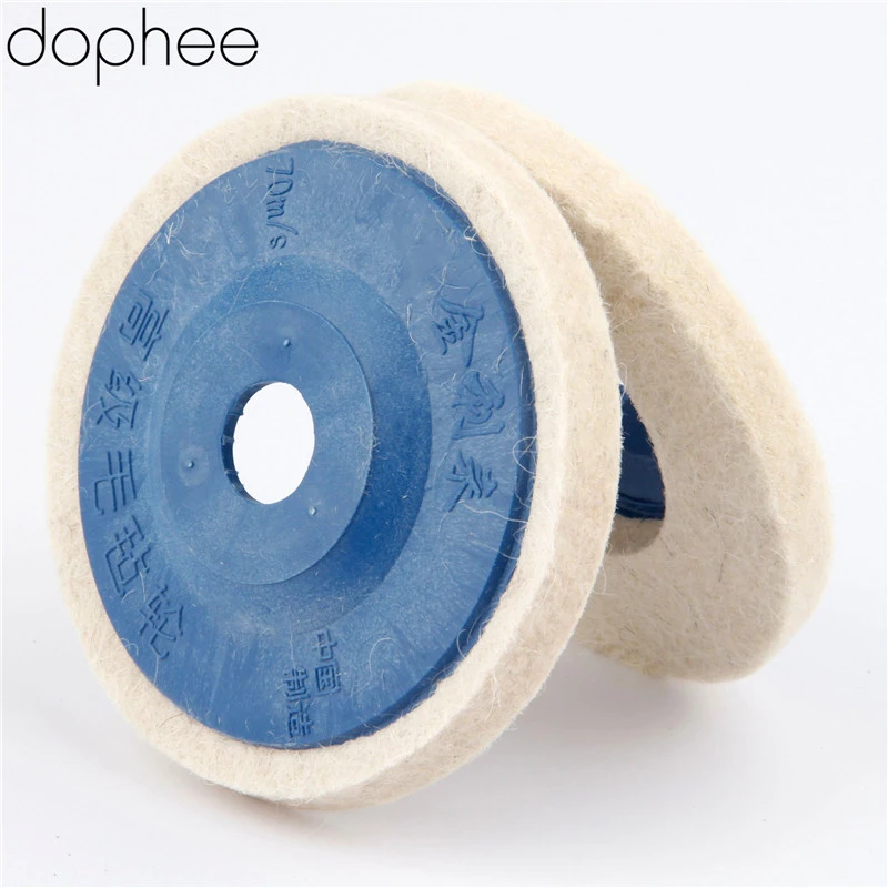 dophee 100mm Wool Polishing Wheel Buffing Pads Angle Grinder Wheel Felt Polishing Disc for Metal Marble Glass Ceramics 1PC