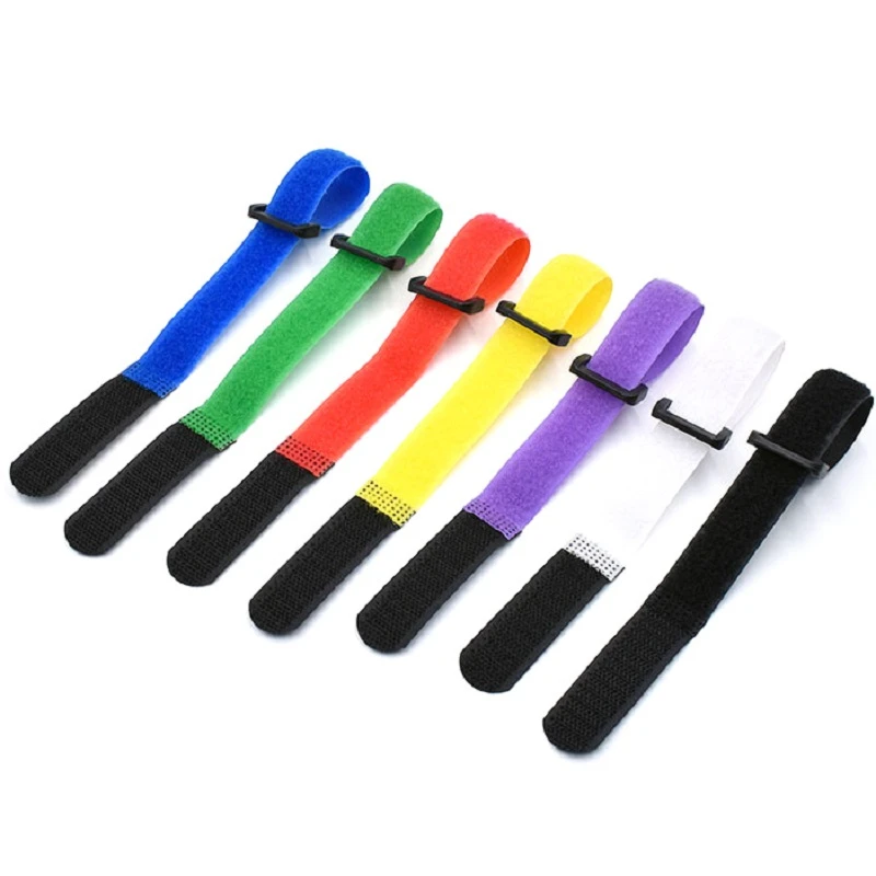 10Pcs/Lot 2x30cm Width Reverse Buckle Velcros Magic Hook Loop Nylon Fastener Cable Ties Velcroing Strap Sticky Line Finishing