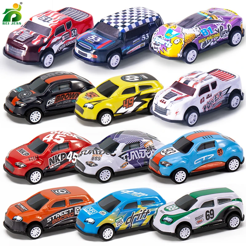 8Pcs/Set Children's Alloy Car Pull Back 1/64 Diecast Kids Metal Action Model Cars Hot Educational Toy For Boy Gifts