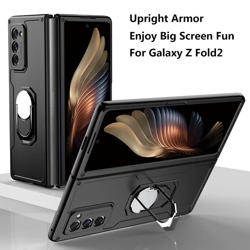 Armor Case For Samsung Galaxy Z Fold 2 5G Case Anti-knock Protection With Ring Hard Cover for Samsung Z Fold 2 W21