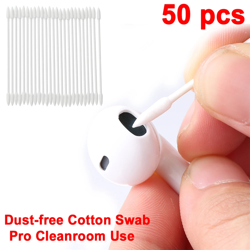 25/50PCS Swab For Apple Airpods Case For AirPods Earphone Phone Charge Port Apple Airpods Cotton Disposable Stick Cleaning Tool