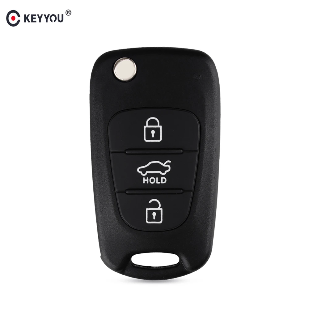 KEYYOU For Hyundai Avante I30 IX35 Kia K2 K5 Sorento Sportage 3 Buttons Flip Folding Remote Car Key Shell Cover Case