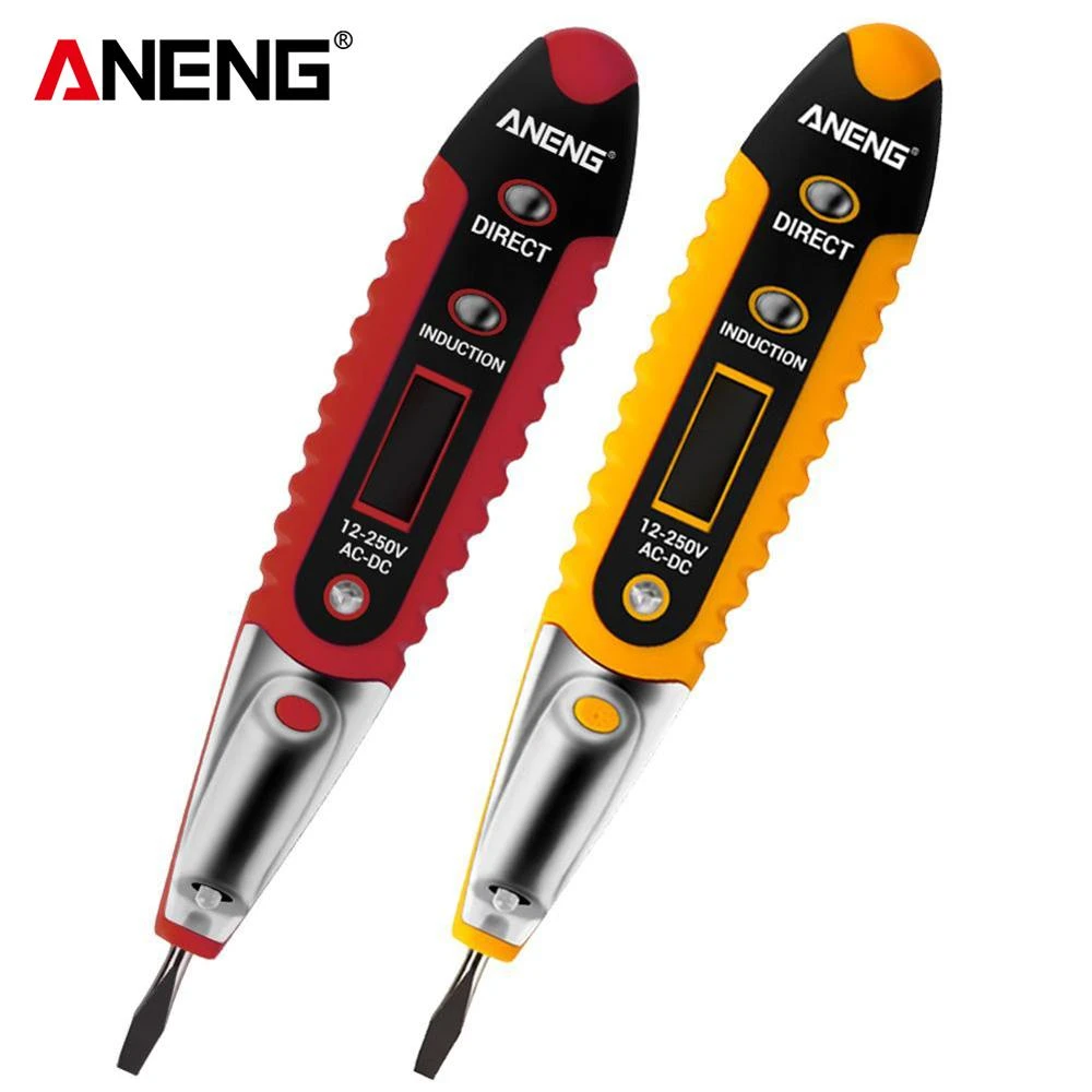 ANENG Digital Tester Pencil non-contact saft Test Pen AC DC 12-250V Tester Electrical LCD Display Screwdriver Voltage Indicator