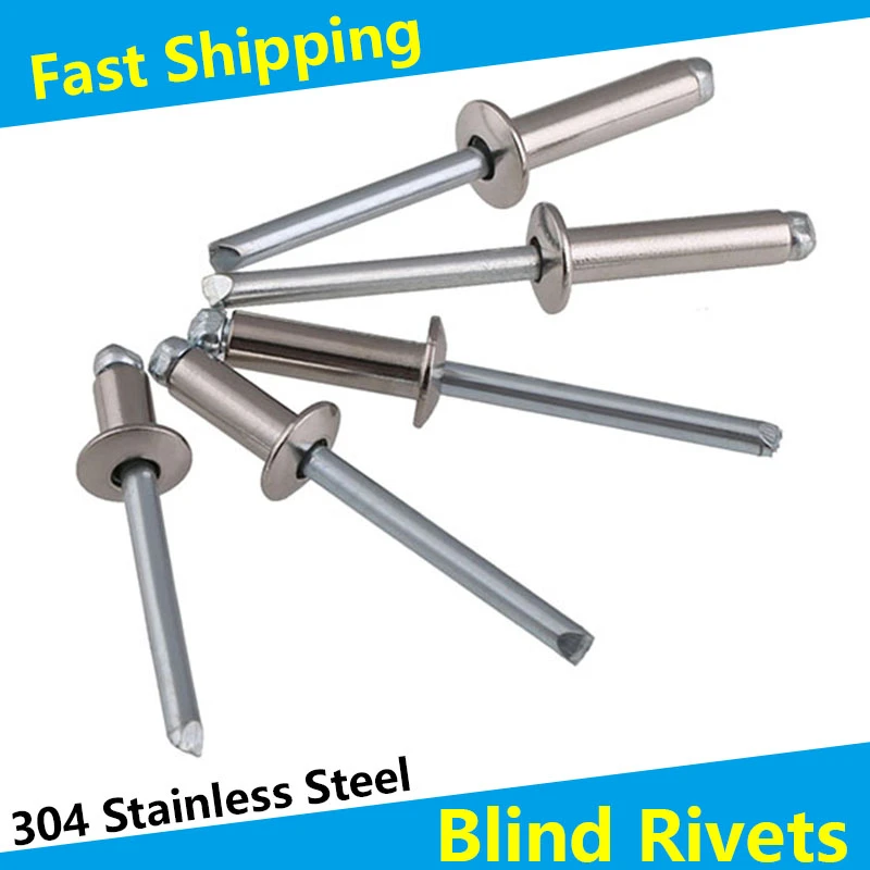 304 Stainless Steel Round Head Pop Open Hollow Blind Rivets Bolt Dropper Self-plugging Rivet Decoration Nail Rebite Blindniete