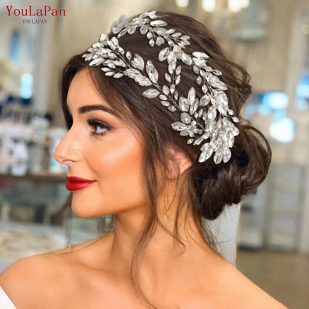 TOPQUEEN HP304 Bridal Crowns and Tiaras Woman Headpieces Rhinestone Hairbands Wedding Accessories Bride Headband Headdresses